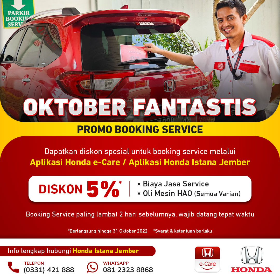 Promo Booking Service Honda Istana Jember